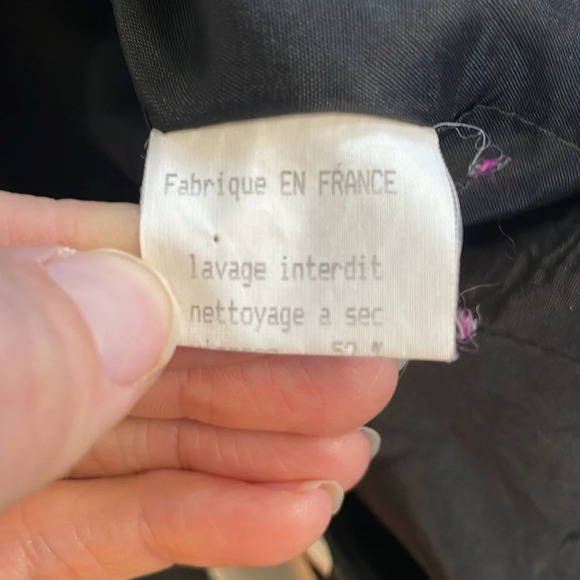 Vintage French Black White Polka Dot Blazer Jacket size 6 CS - Picture 5 of 6